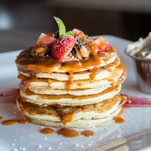 Eggless Pancakes Recipe | Whole Wheat Pancakes
